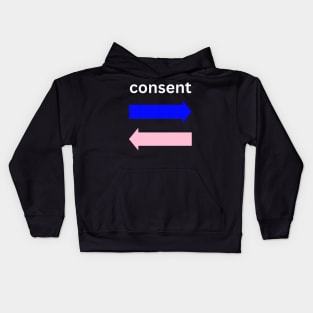 Consent blue and pink Kids Hoodie